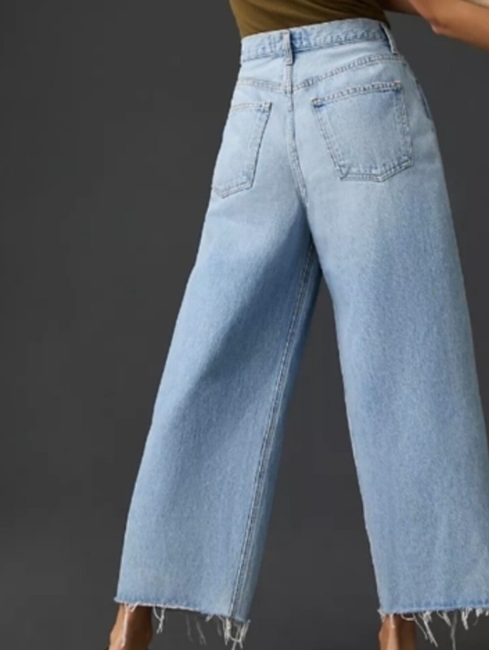 Agolde Dagna High-Rise Pleat Baggy Wide-Leg Women’s Jeans Light Blue Wash Sz 31